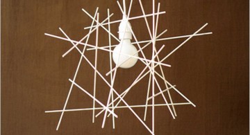 modern pendant light diy with straws