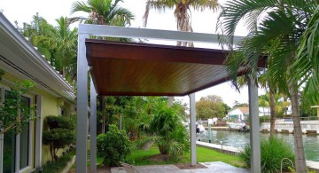 modern pergola kit for poolside