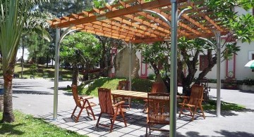 modern pergola kit with aluminium shafts