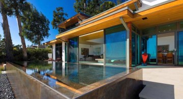 modern water features on summer house