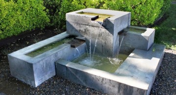 modern water features tiered concrete