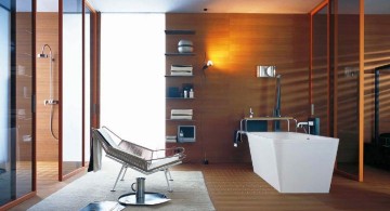 modern wood bathroom