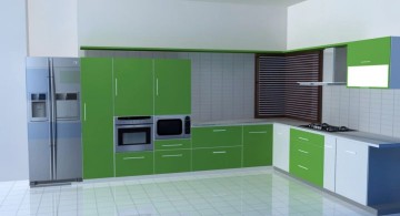 modular kitchen in green