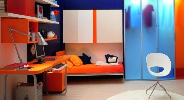 murphy bed unit in orange