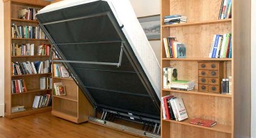 murphy bed unit with a bookshelf