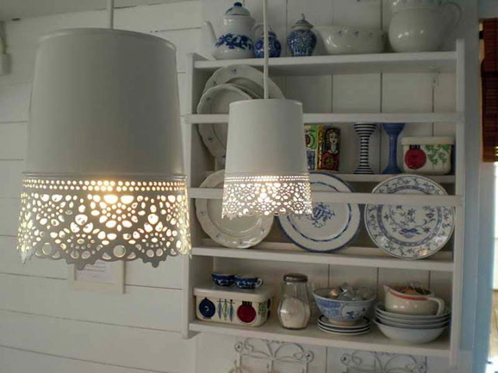 pendant light diy with old wastebasket