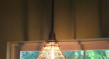 pendant light diy with old wires and rope