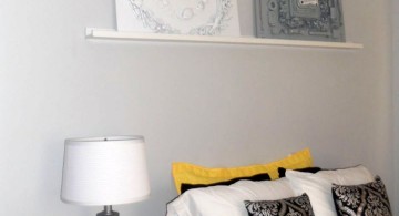 plush yellow gray bedroom