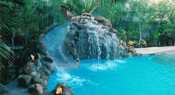 pools with waterfalls slides in