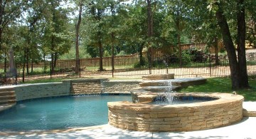 pools with waterfalls with spa