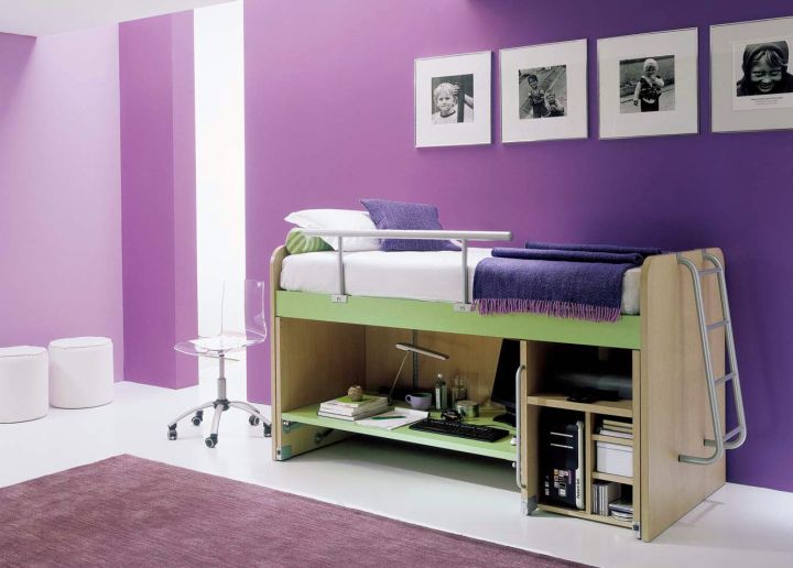 purple and white Boys room colors