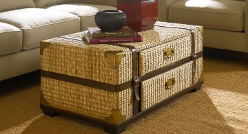 rattan trunk coffee table