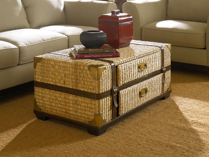 rattan trunk coffee table