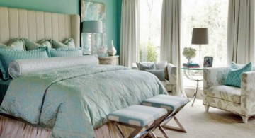relaxing bedroom ideas in bright turquoise