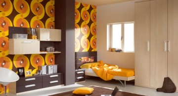 retro bedroom ideas in black and orange