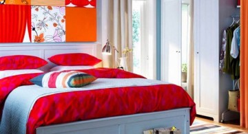 retro bedroom ideas with bright and colorful wall panel