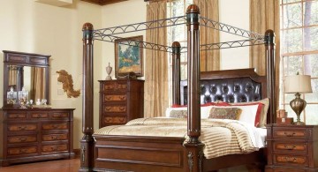 retro bedroom ideas with four poster bed