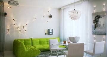 retro modern decor in white and green