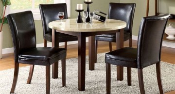 round with wooden legs granite dining room table