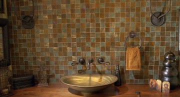 rustic Mexican wood bathroom