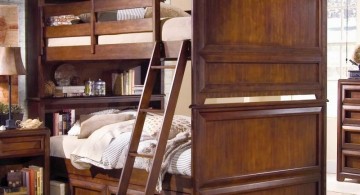 rustic bunk bed for adults with full covered bedside