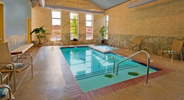 rustic enclosed swimming pool