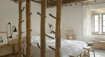 rustic exposed beam ceiling with actual pillars