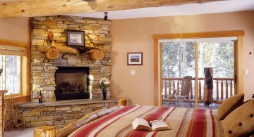 rustic gas fireplace bedroom stone fireplace