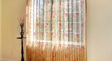 sheer curtains privacy with orange and red pattern