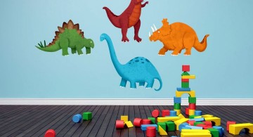 simple DIY dinosaur wallpaper mural