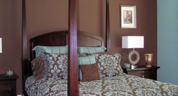 simple brown and blue bedroom