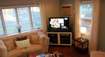 simple corner TV great room furniture layout