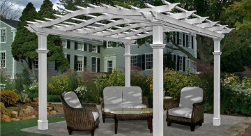 simple in white modern pergola kit