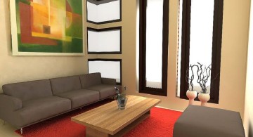 simple living room with low coffee table