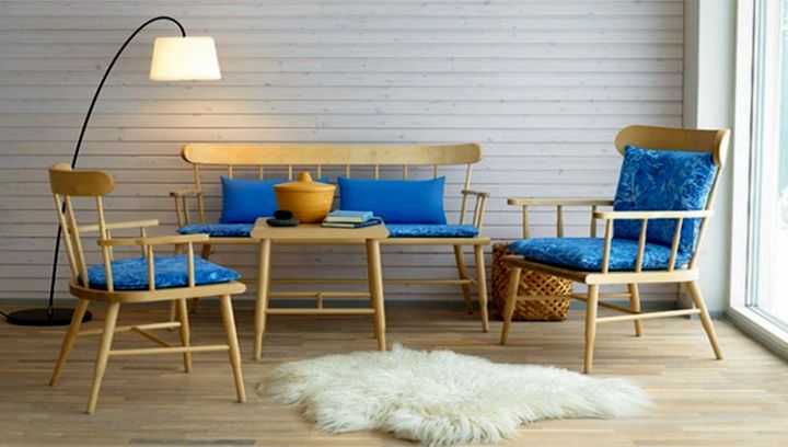 simple living room with minimalist rustic furniture