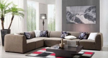 simple living room with modular sofa