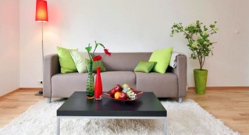 simple living room with monochrome coffee table