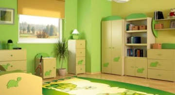 simple minimalist lime green bedroom