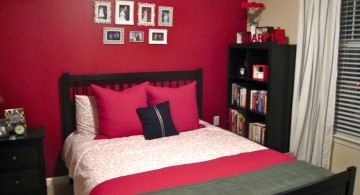 simple red bedroom walls for small rooms