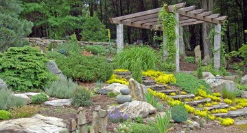simple rock garden ideas with pergola