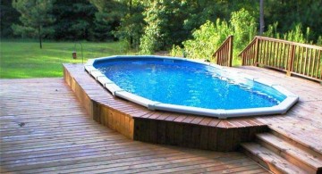 simple small pool ideas with wooden deck