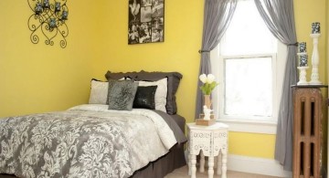 simple yellow gray bedroom