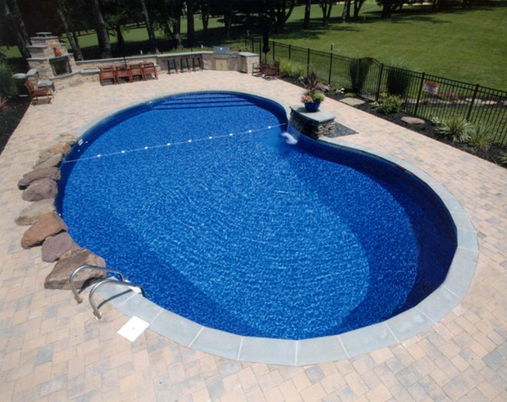 small and simple kidney shape pool