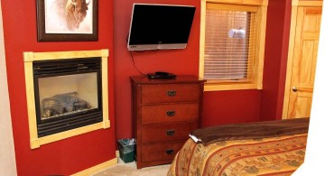 small built in gass fireplace bedroom