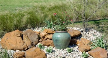 small rock garden designs with a fountain