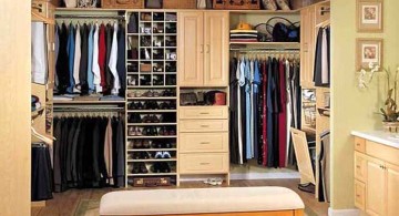 small walk in closet furniture with settee