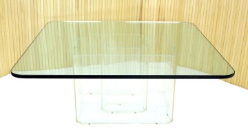 square lucite coffee table single stand