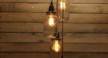 string of mason jars pendant light diy