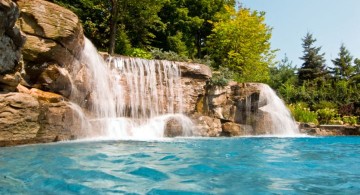 tall pool waterfall ideas