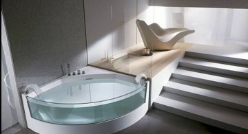 transparent unique tubs for corner